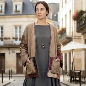 Donna Jessica Vintage 90s Patchwork Quilted Kimono Jacket Women 2X‎ Lagenlook